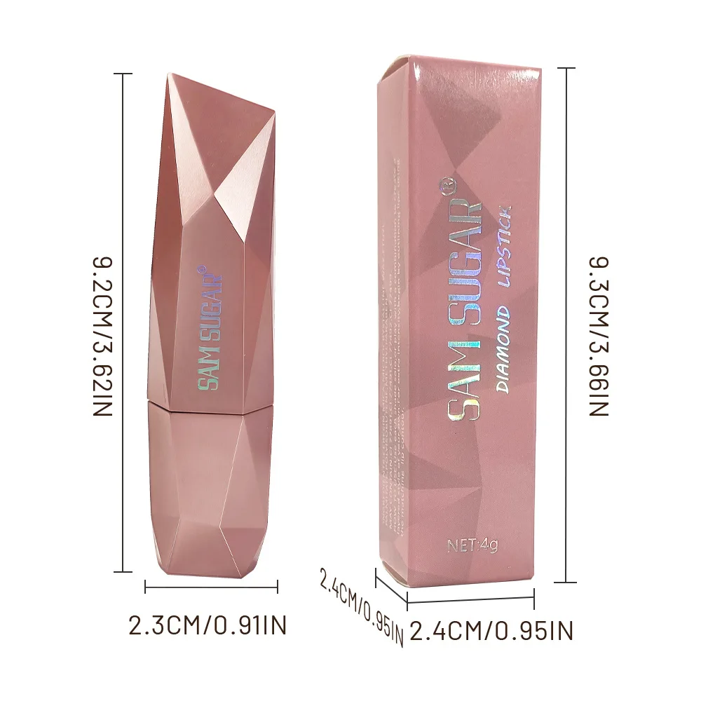 Diamond Shine Lipstick - Waterdichte en langdurige, hydraterende, sterk gepigmenteerde formule in holografische verpakking