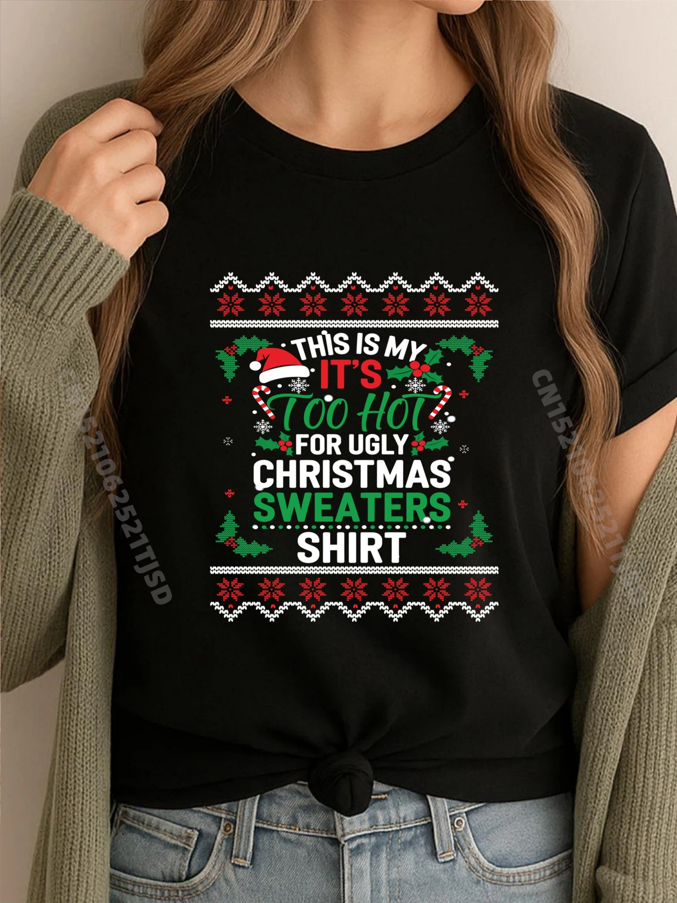 

Too Hot Ugly Christmas Sweaters Xmas Woman Family Clothing Удобная футболка на заказ Street