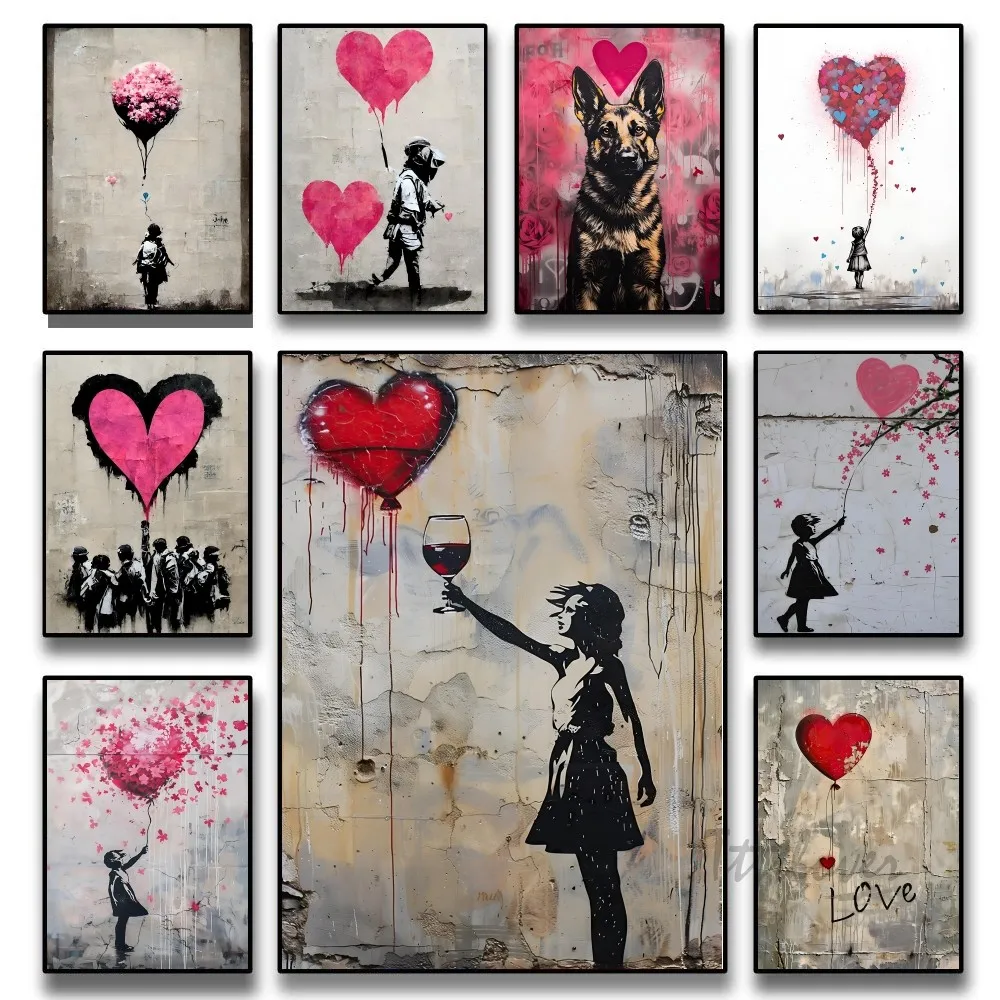 Banksy Street Graffiti Poster Stickers Art Wall Murals Decor Game Room Decor Gifts HD Painting