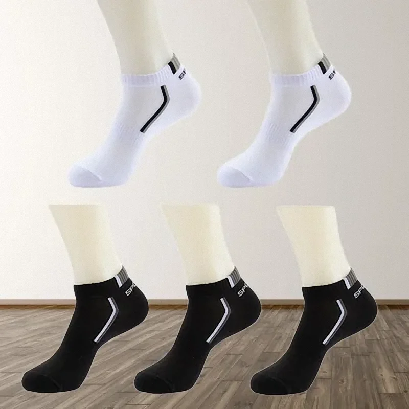 5/10 Pairs Fashion Cotton Men Short Ankle Socks High Quality Breathable Boat Socks Casual Socks Male Female Low Cut Sports Socks