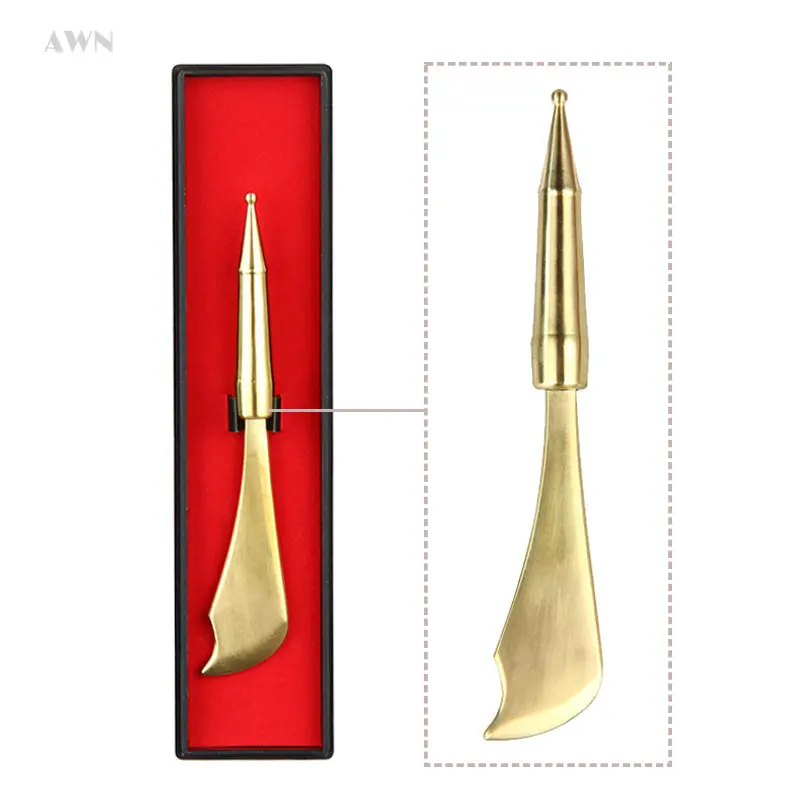 

1PCS Pure Copper Meridians Acupoint Scraping Massage Cure SPA Gua Sha Tools Body Wand Healthp Edicure Stick