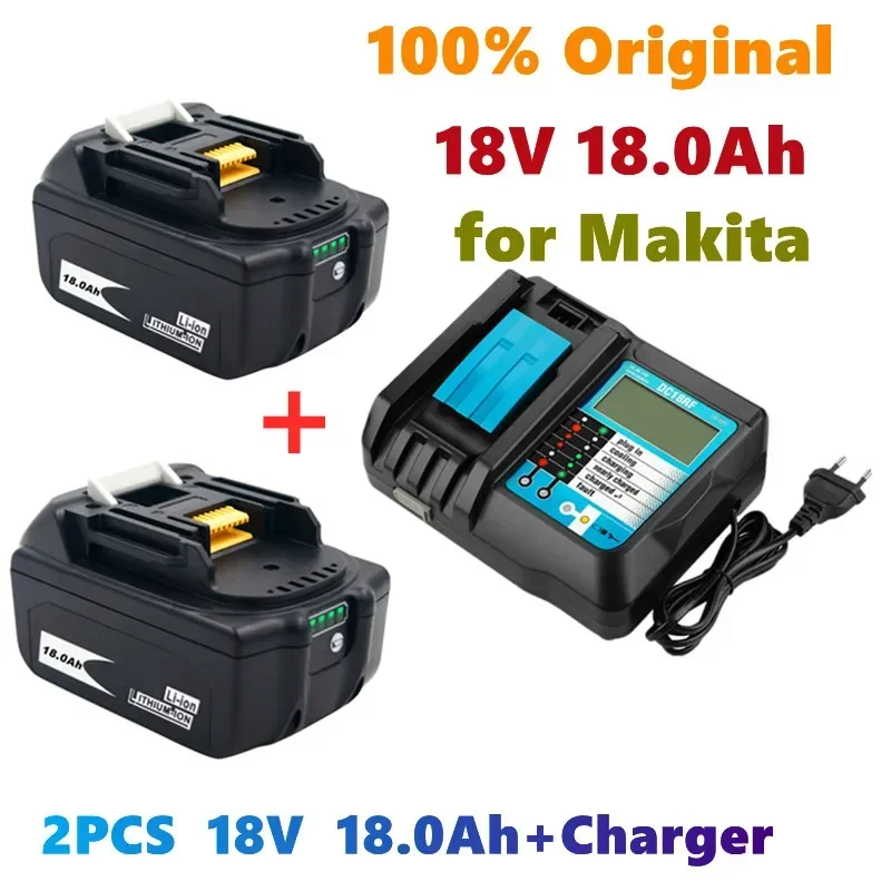 

100% original 18V18Ah Battery 18000mah Li-Ion Battery Replacement Power Battery for MAKITA BL1880 BL1860 BL1830battery+ Charger