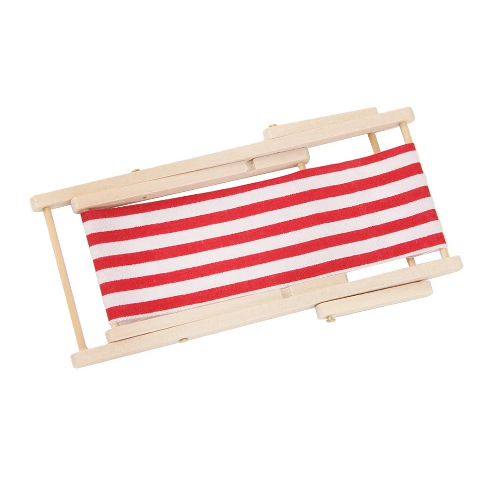 Miniature Beach Lounge Chair Accessories Kids Toys Baby Dolls House Furniture Decor
