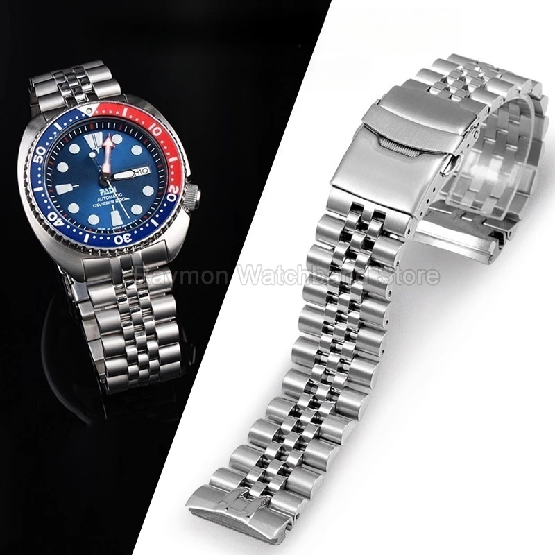 Premium Solid Stainless Steel Watch Strap 22mm for Seiko Turtle Series SRPA21J1/SRPC91 Original Seamless Fitting Watch Bracelet