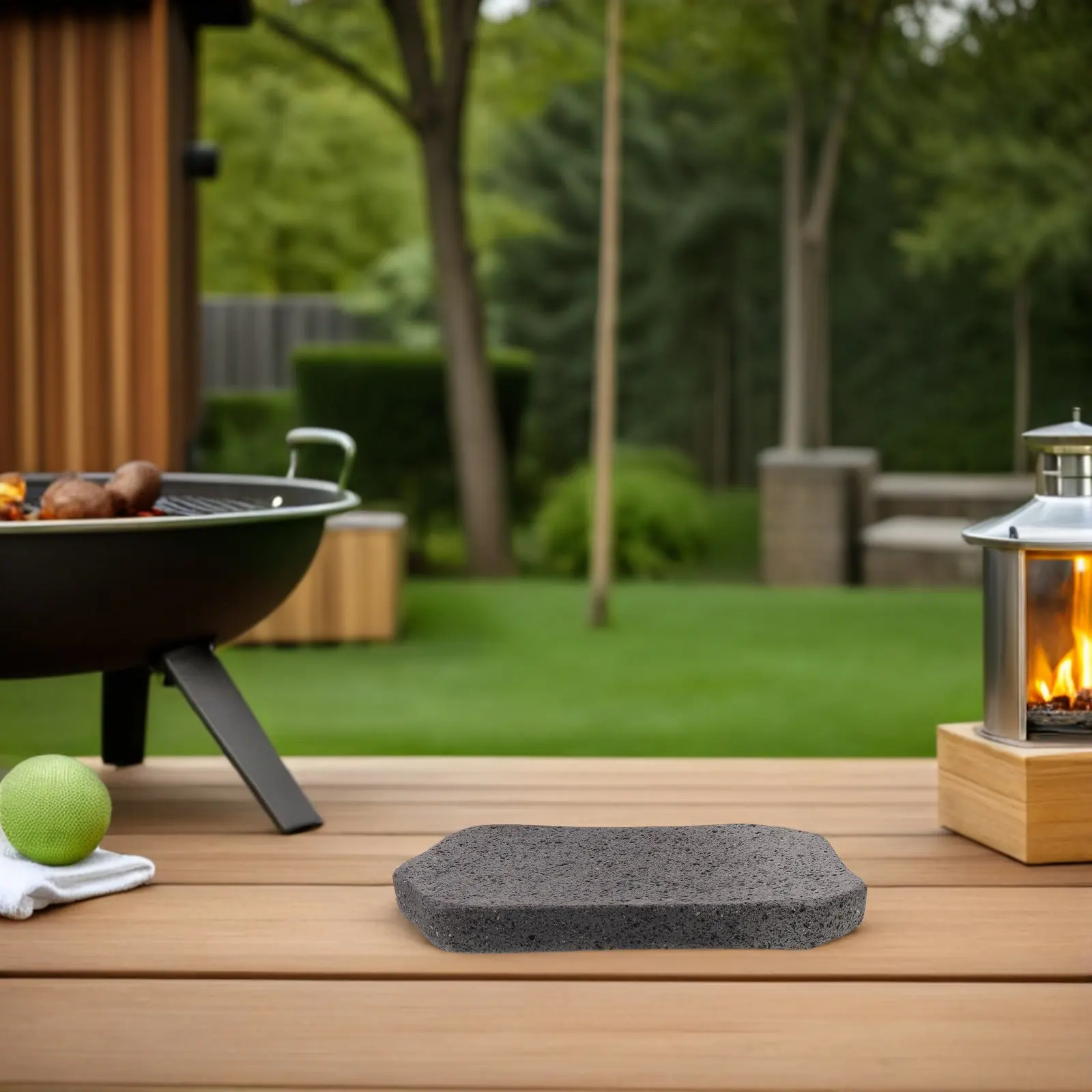 Volcanic Cooking Tile Bbq Stone for Steak Pizza Meat Seafood Fire Brick 0.1 Thick Outdoor Grill Baking Stone Lava Pizza Plate