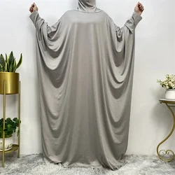 Vestido musulmán Eid con capucha para mujer, Ramadán, Marruecos, Dubai, Kaftan, Islam, fiesta, túnica larga árabe, Abaya sólida