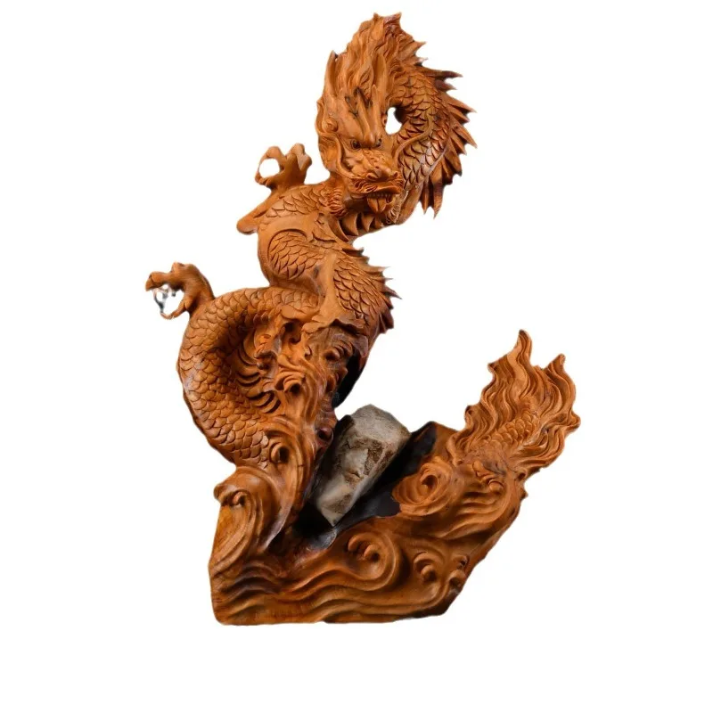Cypress root carving wooden handicraft ornament, Taihang Cypress pure handmade art collection gift