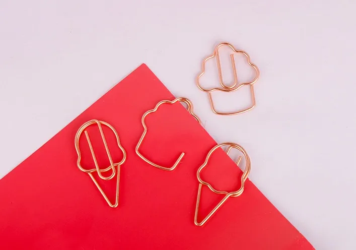 10pcs Ice Cream Paper Clips Cartoon Paper Clips Creative Shaped Loop Clips Old Style Loop Clips