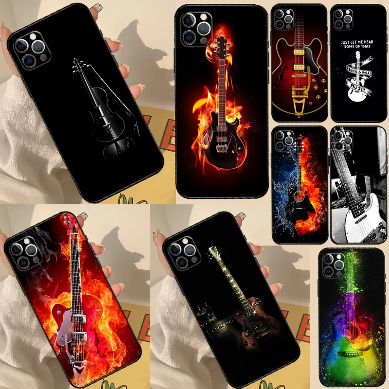 حافظة جيتار لأداة موسيقى الروك لـ Realme C55 C71 C75 C61 C53 C33 C63 C51 C65 C67 10 11 12 13 14 Pro Plus GT6 GT7 Pro