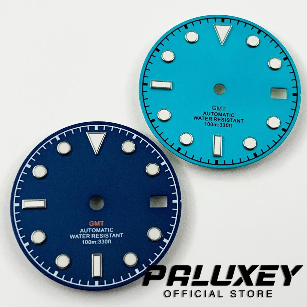 NH34 29 ミリメートルホワイトブルーブラック時計ダイヤルグリーン発光時計の文字盤 NH34 NH35 ムーブメント交換部品