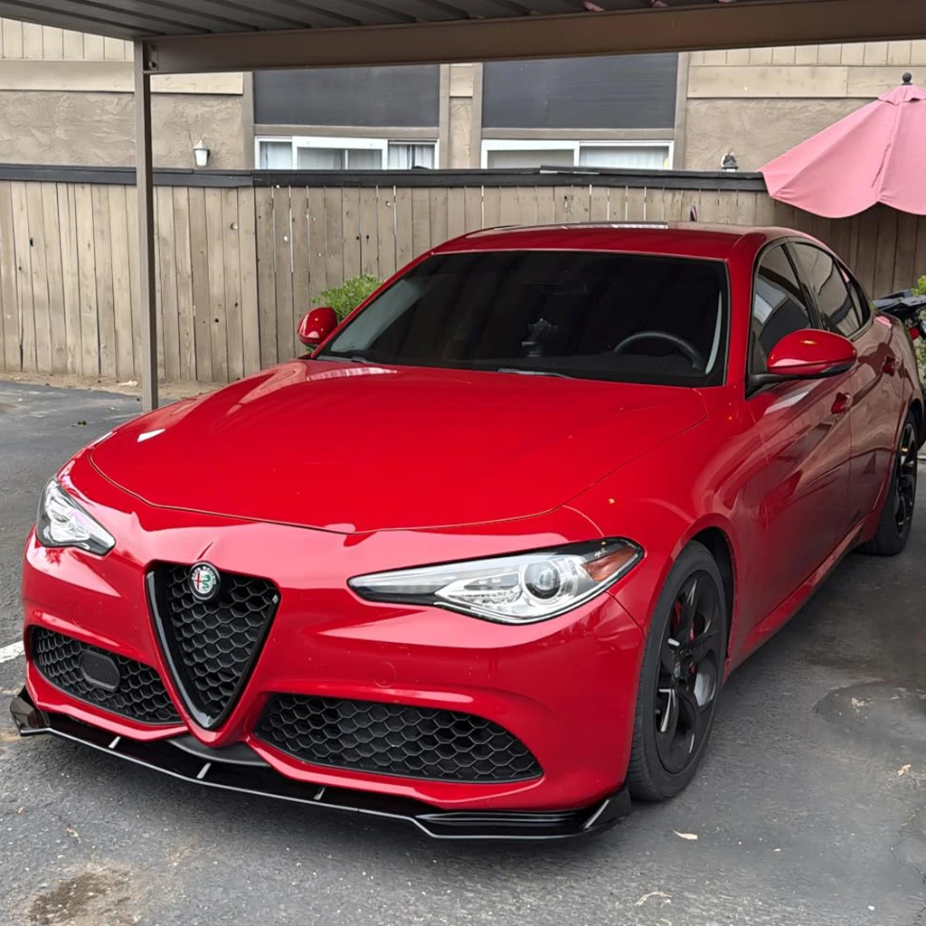 Gloss Black Car Front Bumper Splitter Lip Diffuser Body Kit Spoiler Guard For Alfa Romeo Giulia 2017 2018 2019 2020 2021