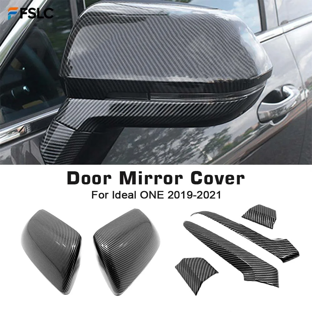 

⭐Genuine⭐ Decoration Door Mirror Cover For Ideal ONE 2019-2021 Carbon Fiber Chrome Silver Rain Eyebrow Rearview Accessories