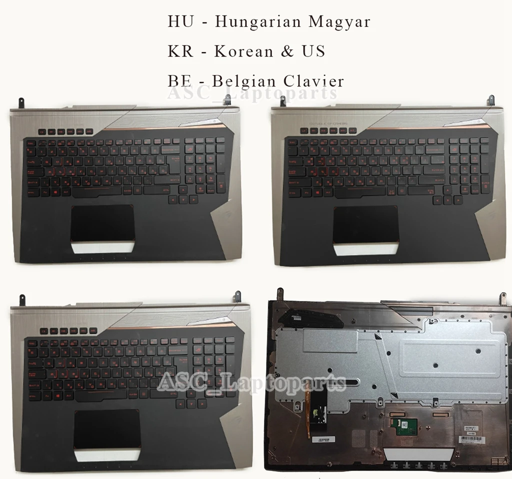New Hungarian Korean Belgian Keyboard for Asus ROG G752V G752VS G752VM G752VT G752VY G752VL BACKLIT & Palmrest Cover RedPrinting