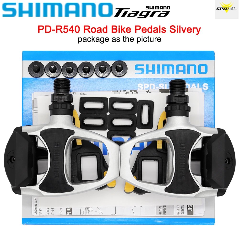 

Педали SHIMANO PD R540 для шоссейного велосипеда, самоблокирующаяся широкая стандартная Диагональ 4700 SPD SL Серебристая педаль R540 для дорожного велосипеда, оригинальные детали