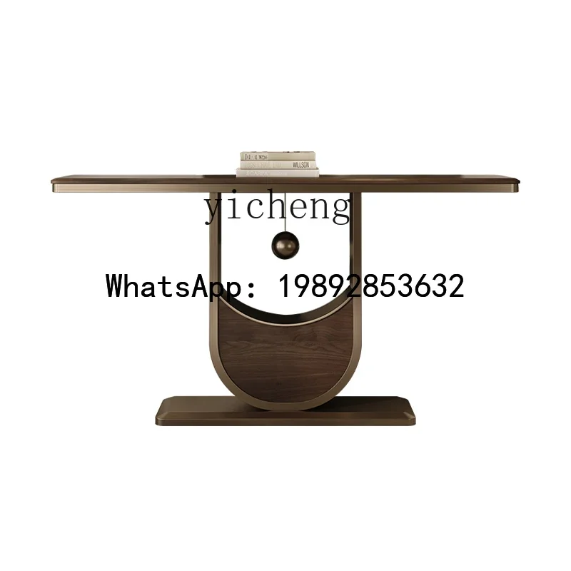 FZ light luxury walnut solid wood entrance table modern simple entrance table minimalist wall entry narrow entrance cabinet