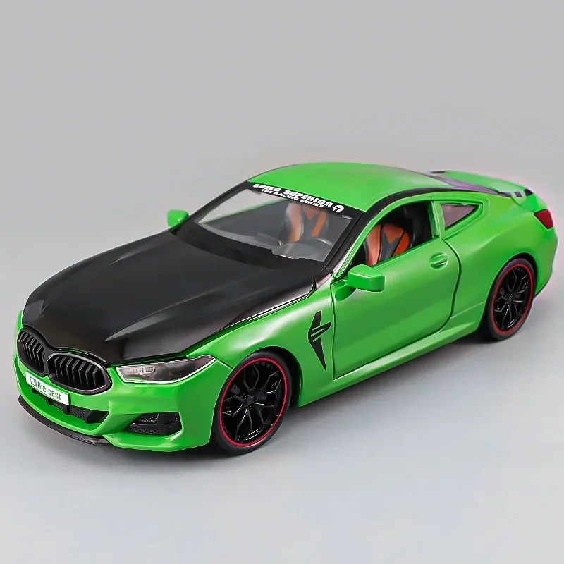 

1:24 BMW M8 MANHART Supercar Alloy Metal Diecast Model Car Simulated sound and light car model kids toys gift for kids C365