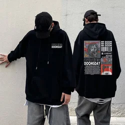 Sudadera con capucha con estampado de rapero Mf Doom para hombre y mujer, suéter holgado informal de gran tamaño, estilo Hip Hop, Harajuku, Otoño e Invierno