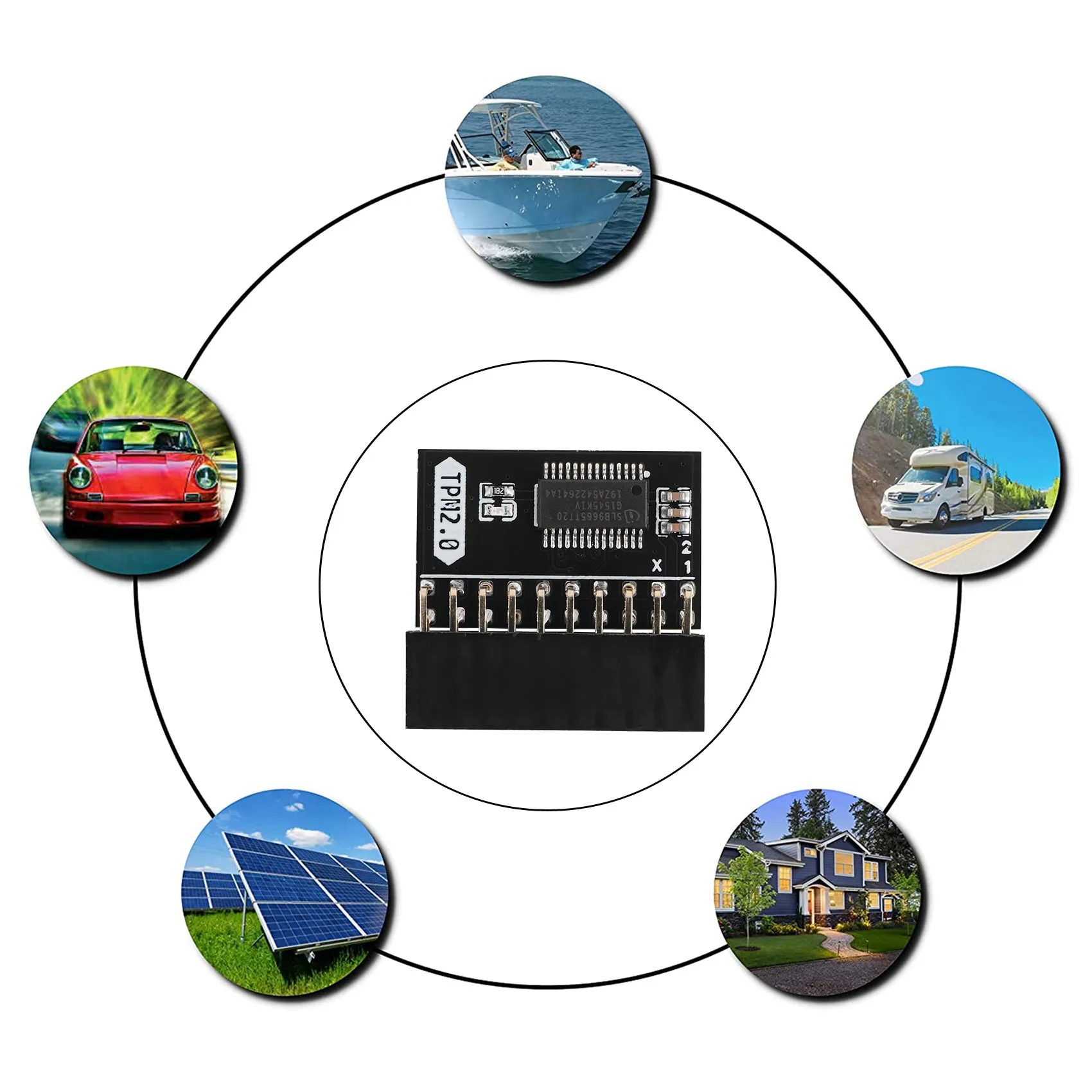 وحدة حماية LPC 20Pin لـ ASUS TPM-L R2.0/جيجابايت GC-TPM2.0 وحدة منصة الثقة المتوافقة 20-Pin 20-1 L2P7