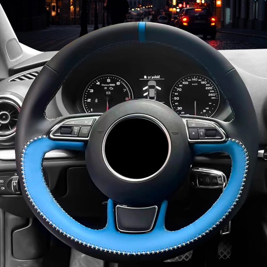 

New Sewing Design Car Steering Wheel Cover for Audi A1 8X A3 8V Sportback A4 B8 Avant A5 8T A6 C7 A7 G8 A8 D4 Q3 8U Q5 8R