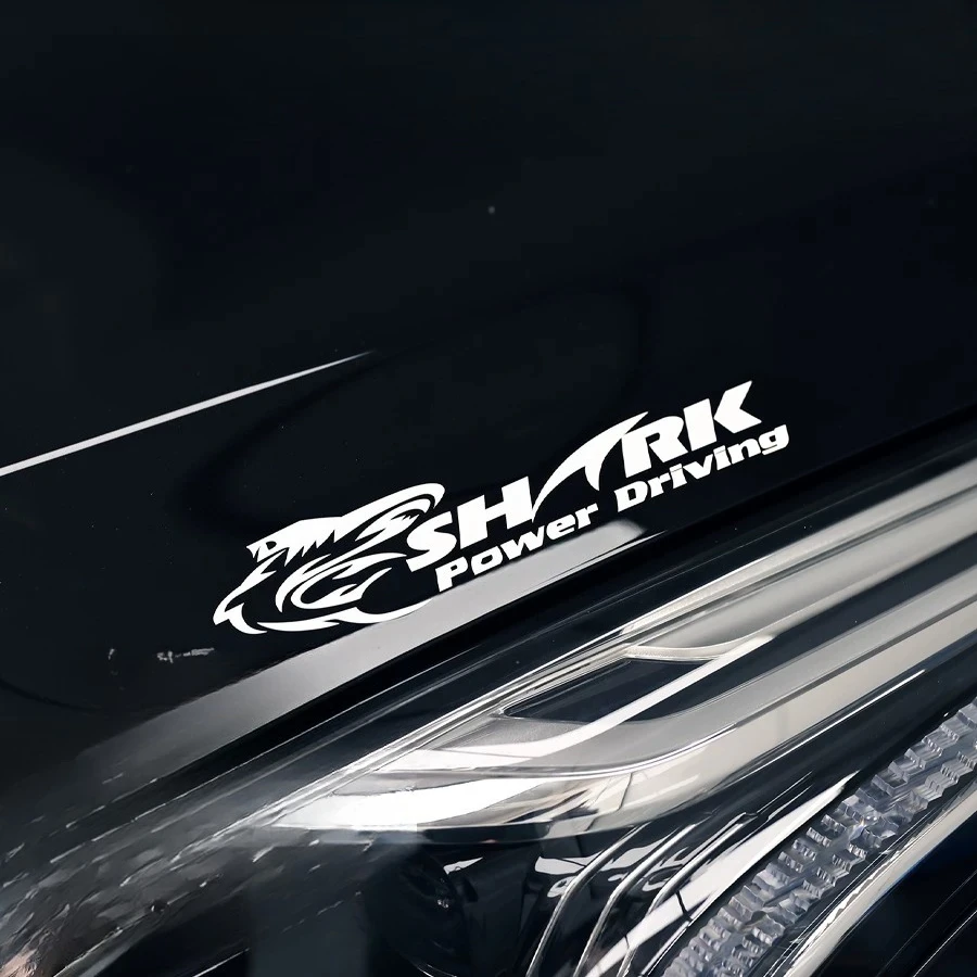Shark Power Sticker 2D Vinyl Waterproof Decal for Car Window Hood Bumper SUV Motorcycle Helmet