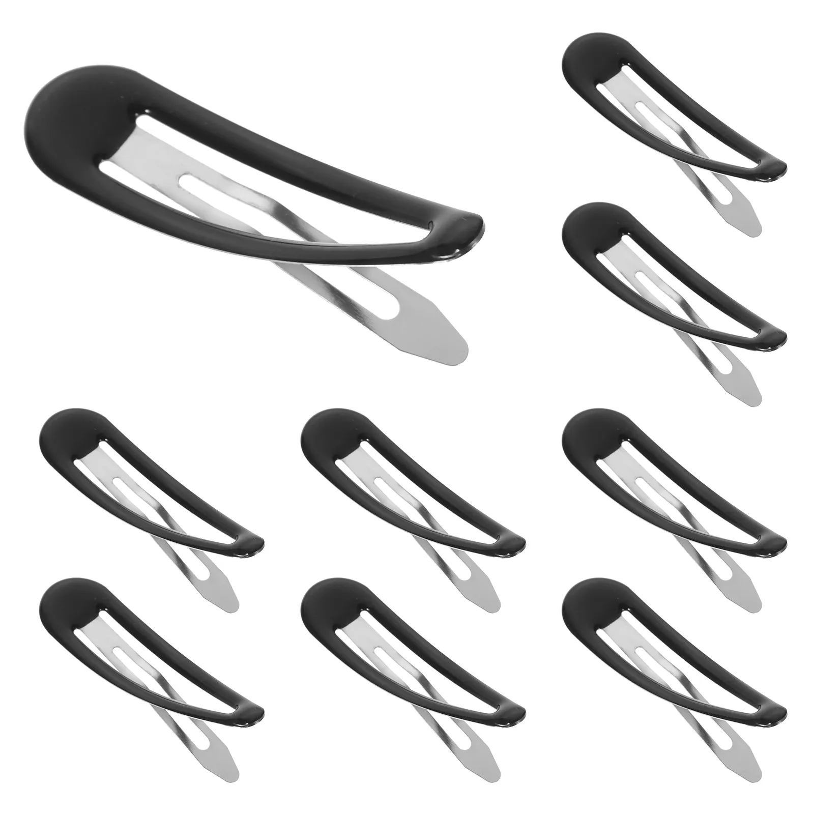 

50Pcs Metal Snap Hair Clips Black No Slip Barrettes Hair Styling Clips for Women Teens Party Use Snap Barrettes