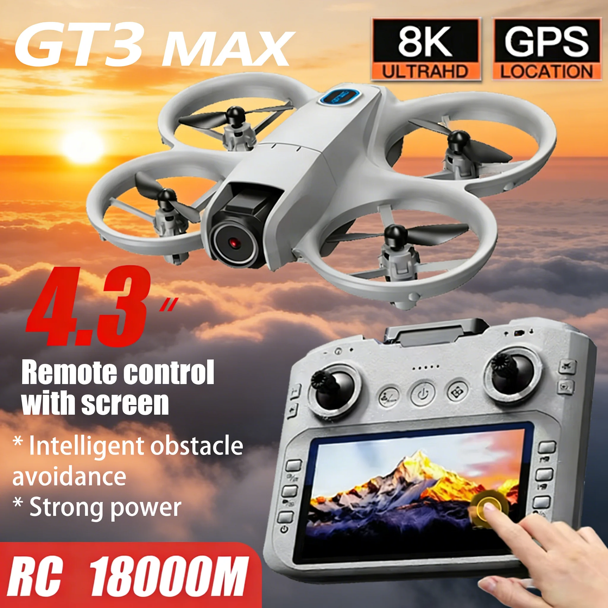 

Горячая новинка: Дрон GT3 MAX 8K HD с пультом управления 4.3 дюйма, режимом Headless и функцией 360° вращения ° Игрушечный квадрокоптер-перевертыш, мини-дрон 2026 года, новинка, подарок для детей