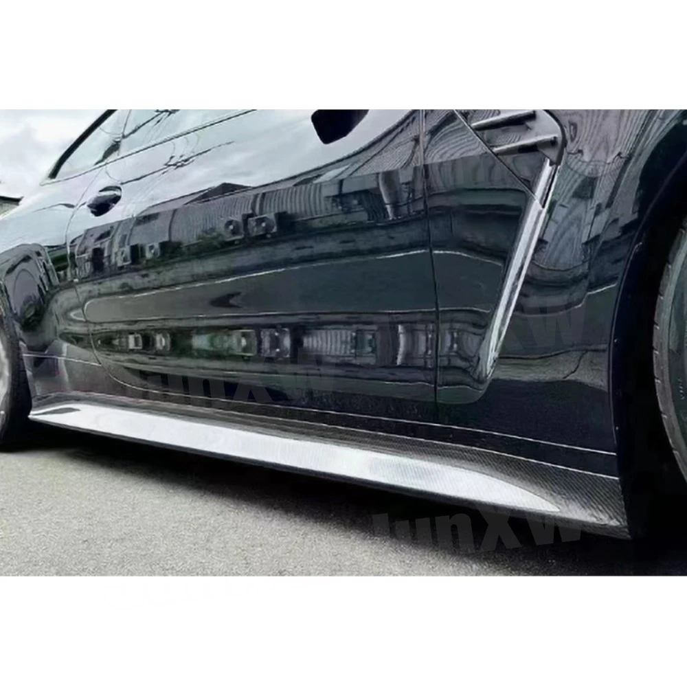 

Удлинители боковых юбок из настоящего сухого углеродного волокна для BMW G80 M3 седан, 4-дверные, 2-дверные, 2021, FRP, боковые юбки, разделитель бампера, аксессуары