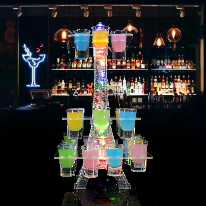 

Bar KTV Tower Luminous Cup Holder Night Club Essential Cocktail Bullet Cup LED Acrylic Wine Glass Holder