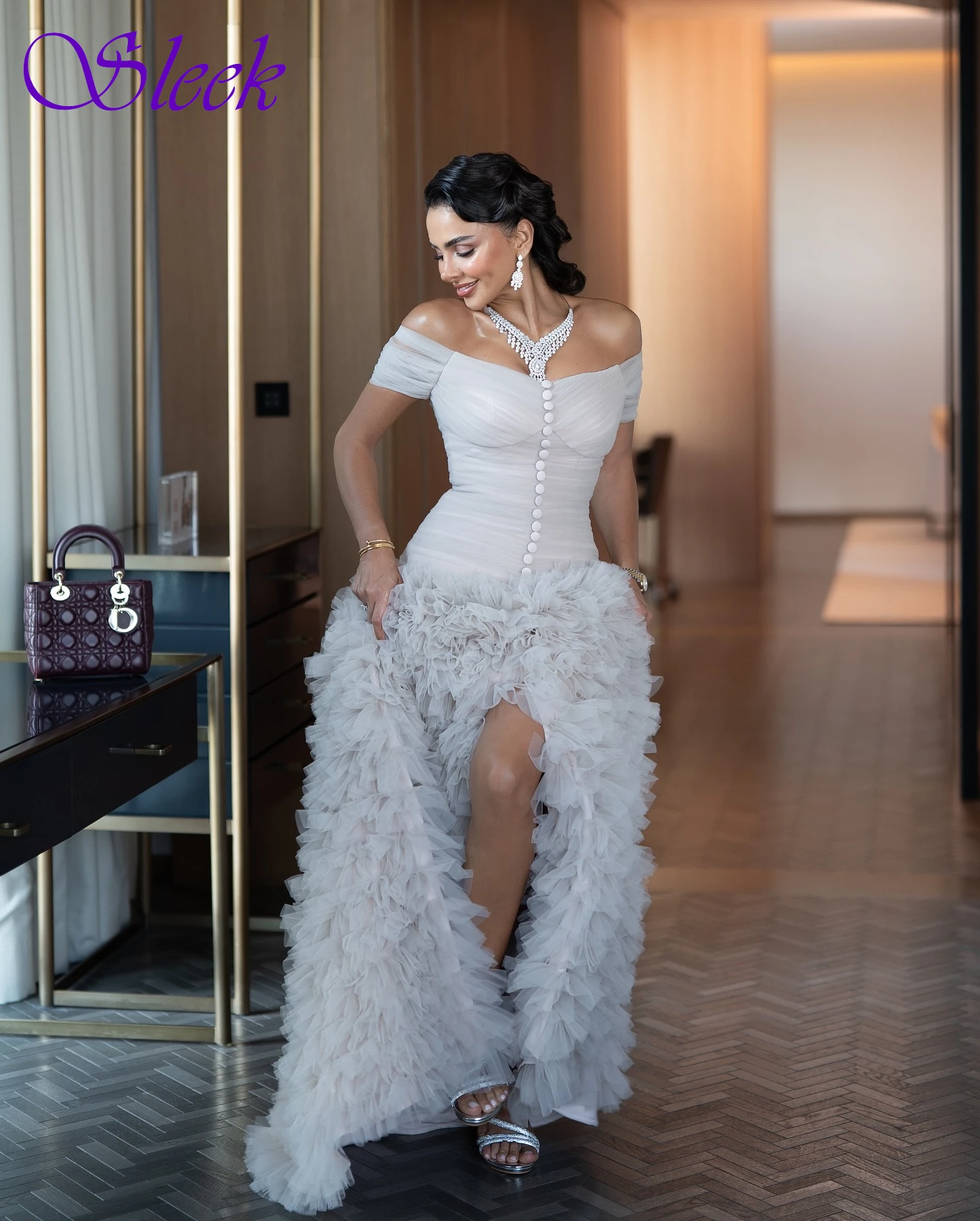 

Элегантное вечернее платье трапециевидной формы с вырезом лодочкой и рукавами по индивидуальному заказу, нежные платья для особых случаев на заказ, платья знаменитостей высокого качества