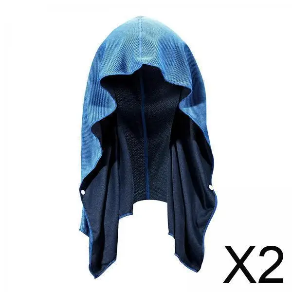 

2x охлаждающее полотенце, спортивное полотенце, впитывающее пот, быстросохнущее полотенце с капюшоном, мягкое дышащее холодное полотенце для бега, фитнеса, пешего туризма, йоги