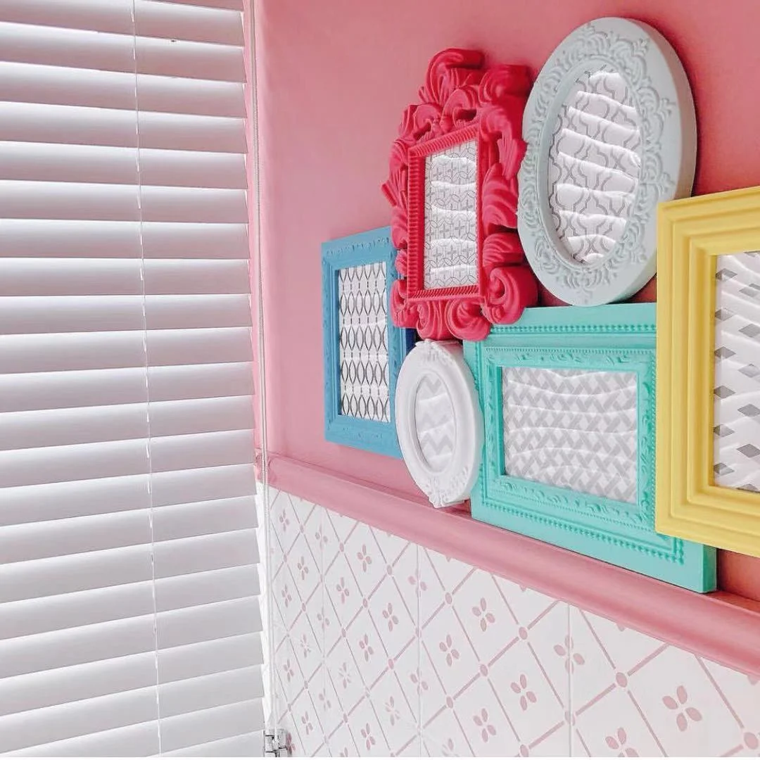 Retro plastic color splicing photo wall without punching, Nordic wall decoration photo frame background decoration photo frame