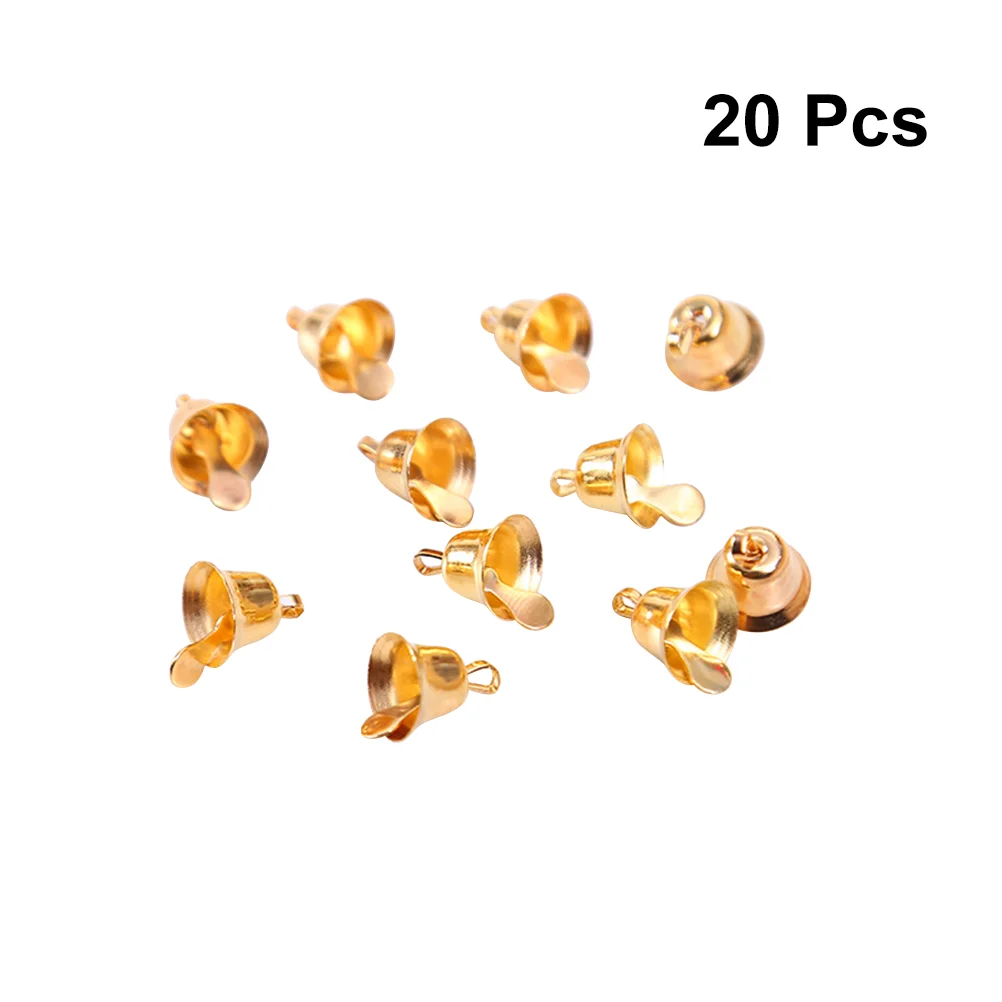 20 Pcs Golden Bells for Crafts Christmas Decoration Stocking Stuffer Tree Decorations