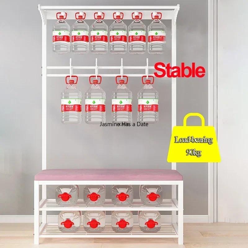 

Integrated Shoe Changing Stool, Clothing Rack, Shoe Cabinet,Home Clothes Hanger, Floor Standing Bedroom Clothes Hanger, Lobby