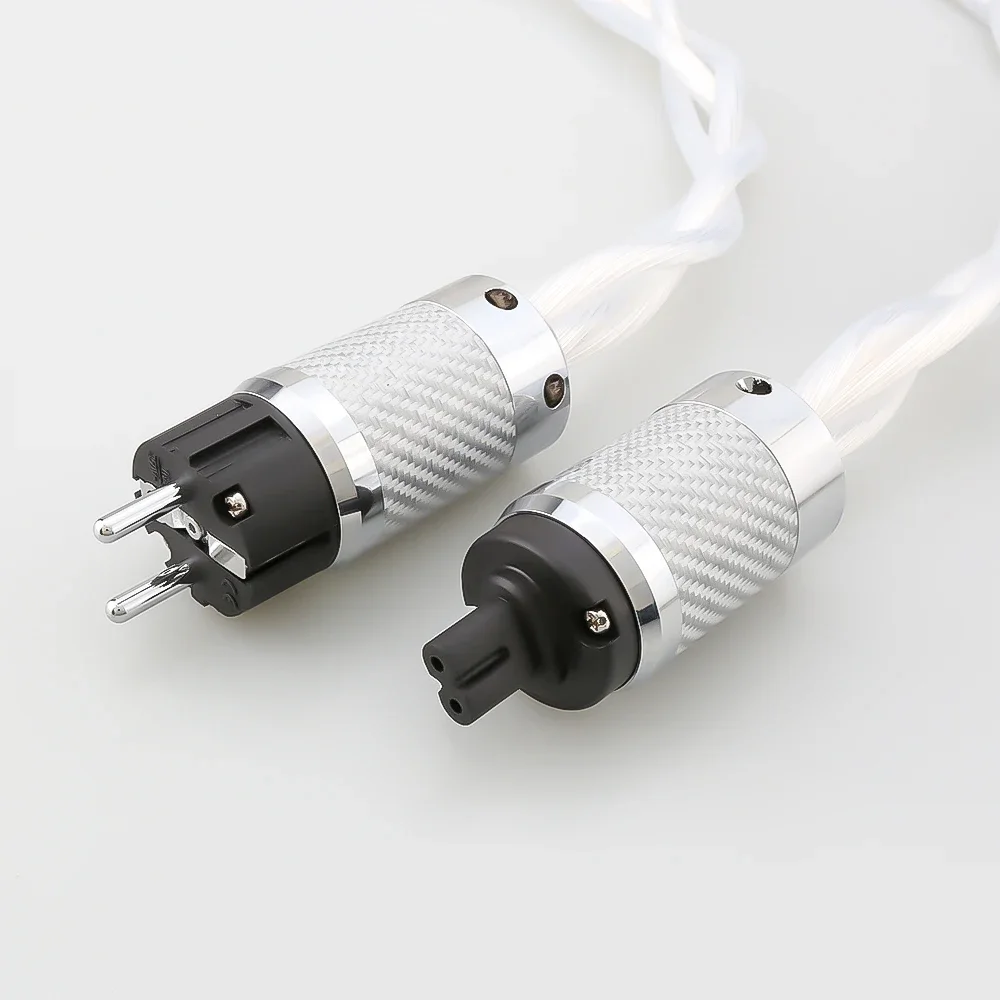 5N OCC single crystal US/AU/EU Schuko AC Audiophile audio amplifier DAC filter HIFI silver Power cable Carbon fiber Figure 8 IEC