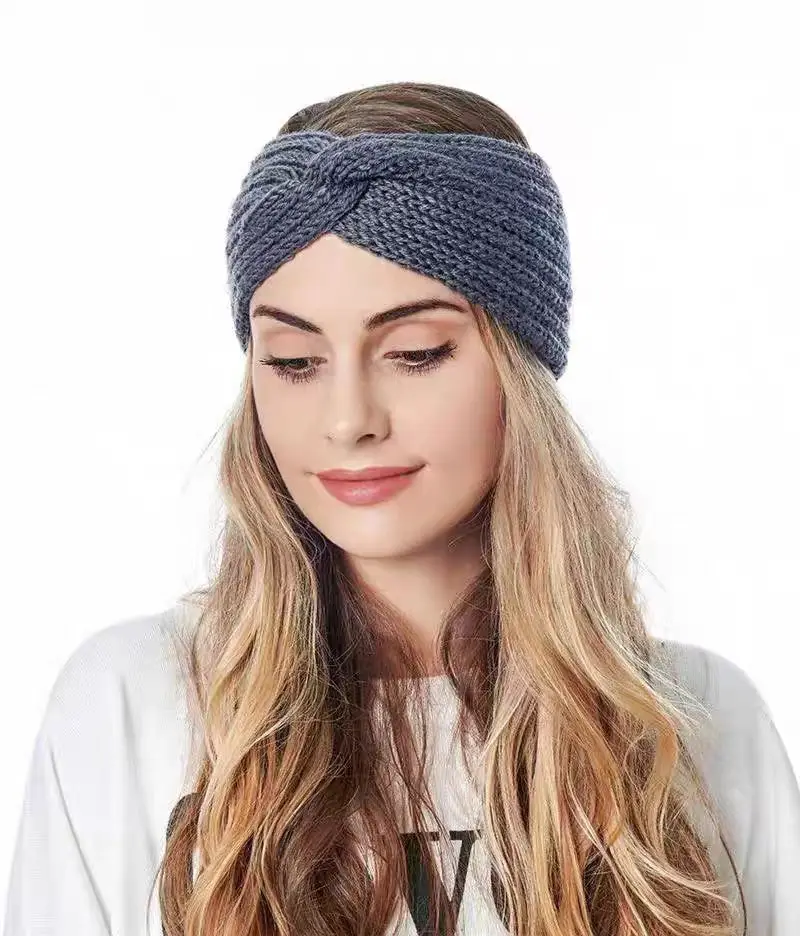 Women's knitted headband Autumn and winter wool hair accessories Yoga exercise cycling thickened headband Fashion headband