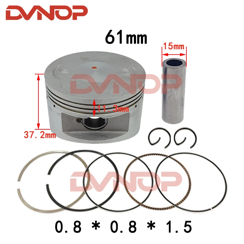61mm Big Bore Piston Ring Gasket for SYM Symphony Sr 125 Orbit125 Jet 4 GR125 XS125T XS125T-17 Arab XS125cc 12100-ARA-000 ARA