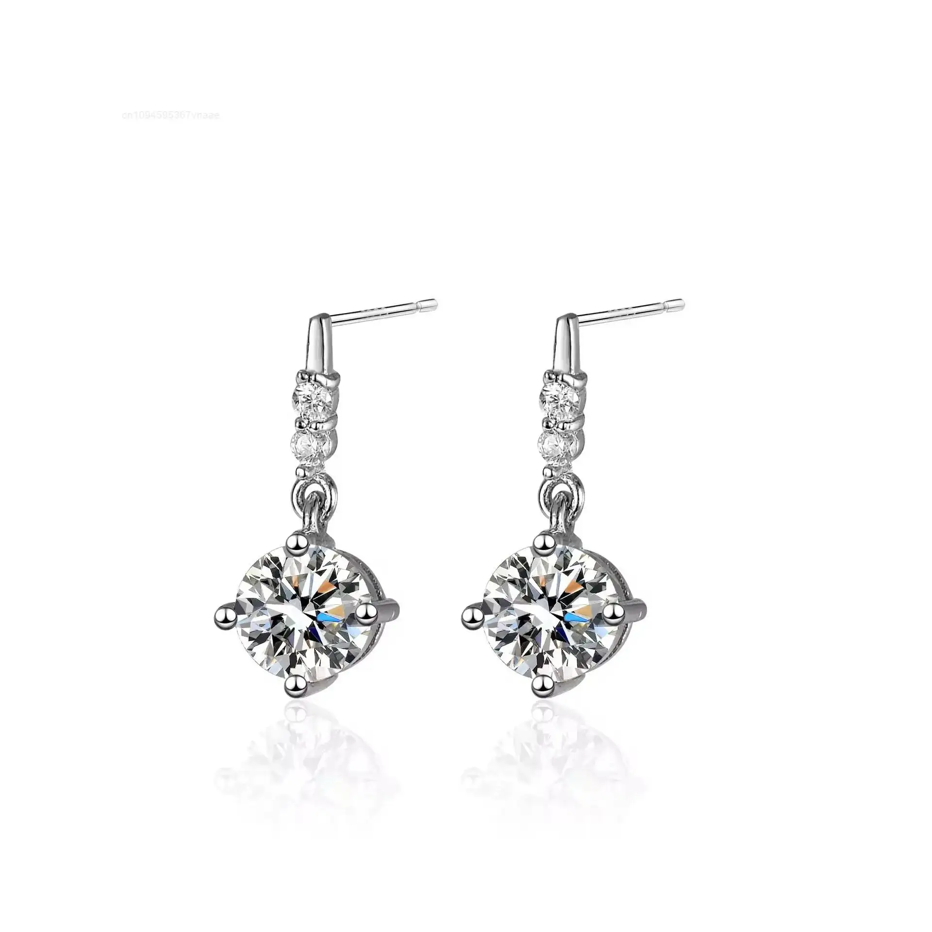 

High Jewelry 1 Carat D Color Moissanite Sterling Silver Angel Tears Hook Earrings Moissanite Earrings for Women's Gift