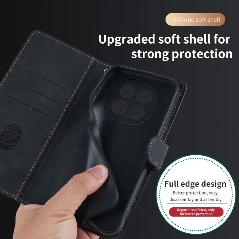 حافظة لهاتف Redmi Note 14 Pro Plus حافظة جديدة للأعمال بطاقة بلوري حافظة جلدية قابلة للطي لهاتف Redmi Note 14 Pro مقاومة للصدمات Funda #3