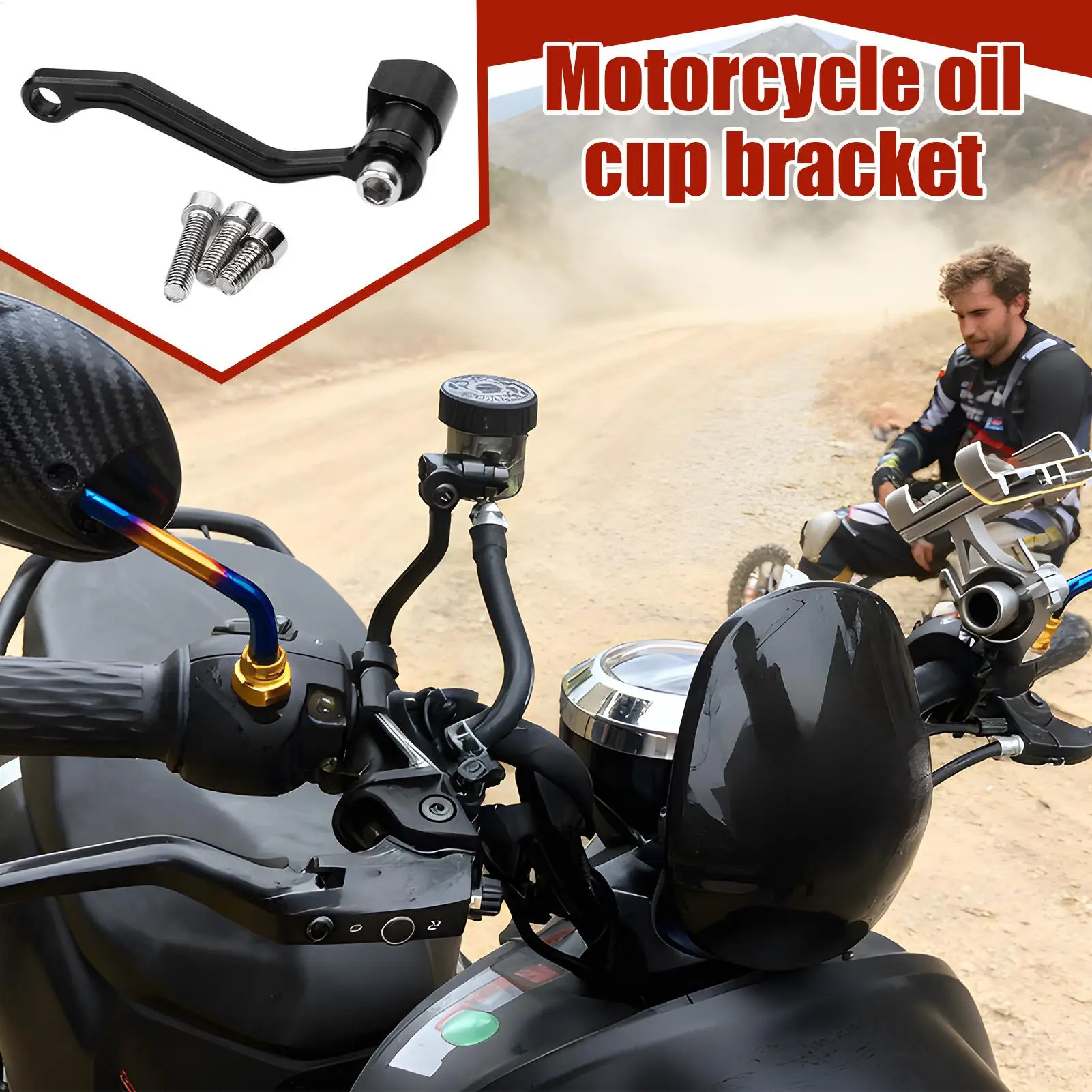 Motorcycle Brake Reservoir Bracket Aluminum Alloy Quick Installation Mounting Holder for Sport Street Dirt Bike Modification