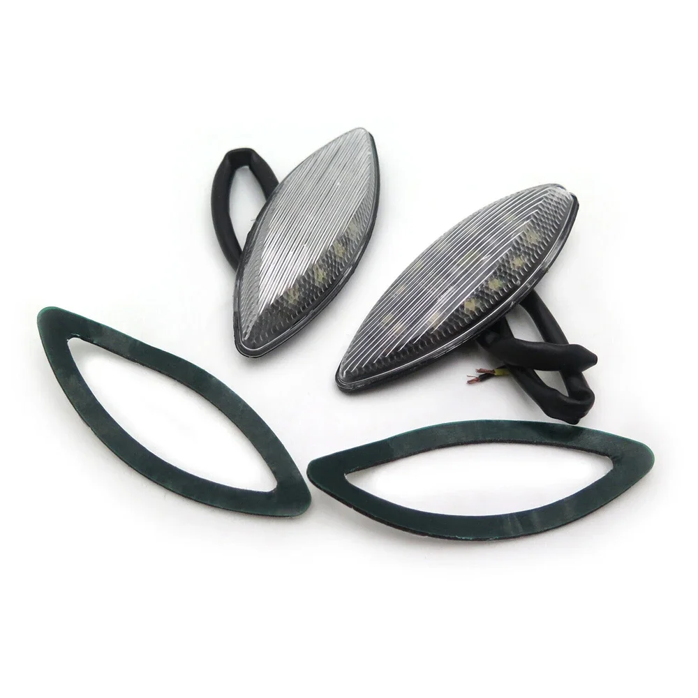 

LED Flush Mount Turn Signal Lens Mirror Block Base Plate for Kawasaki 2006 2007 ZX ZX14 ZX14R 14R 06-07 Clear