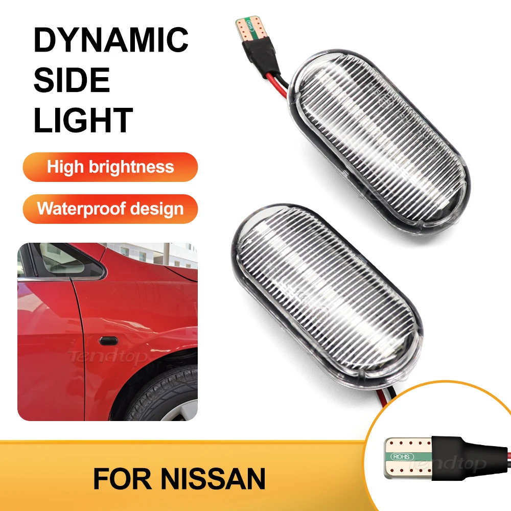 LED Dynamic Flowing Turn Signal Side Marker Lamp  For Nissan Tiida C11 Note E11 NE11 Micra K12 NP300 Navara D40 Qashqai J10