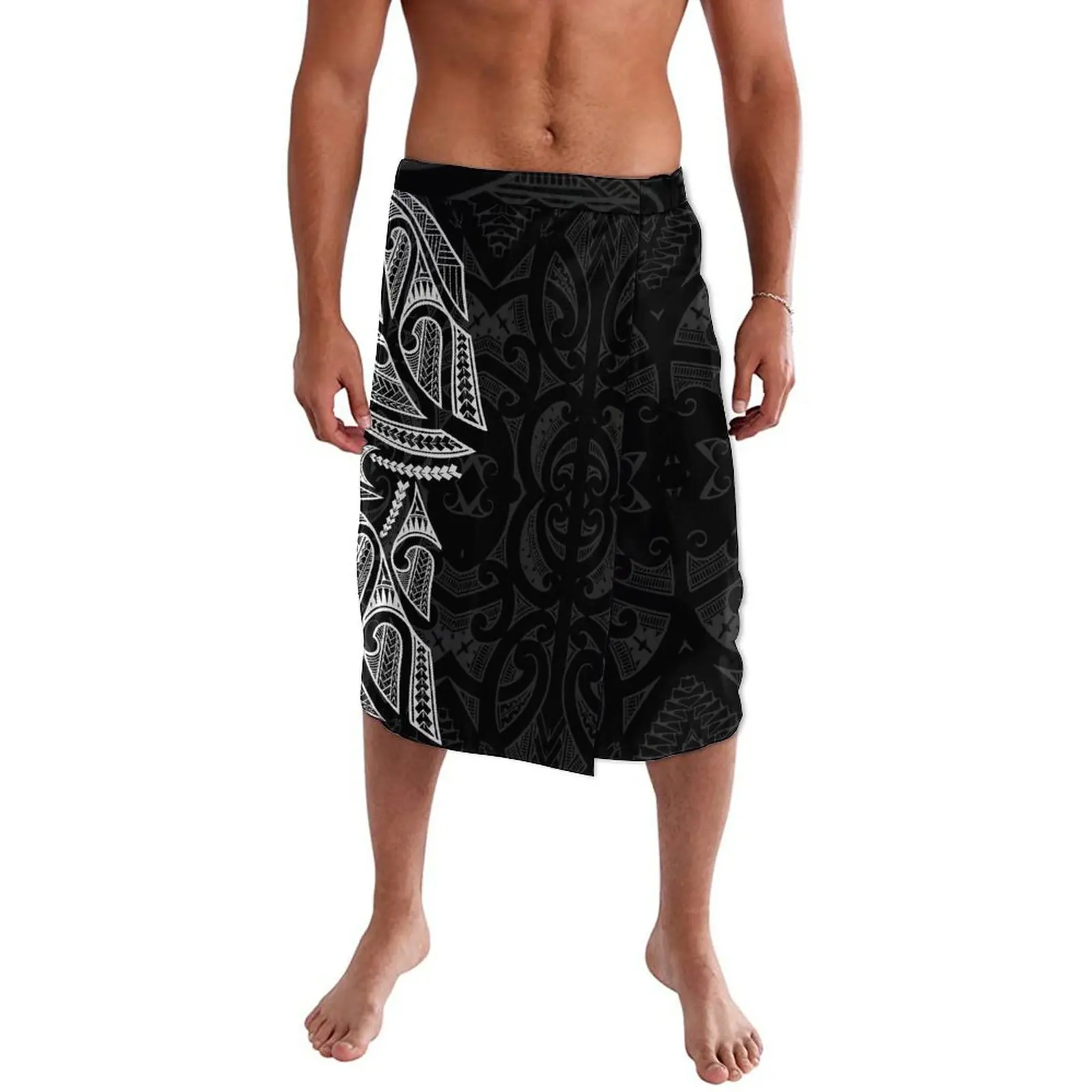 Vestido cruzado de estilo playero para hombre, delantal informal de diseño polinesiano con estampado artístico Vintage, Ie Faitaga Lavalava, Verano