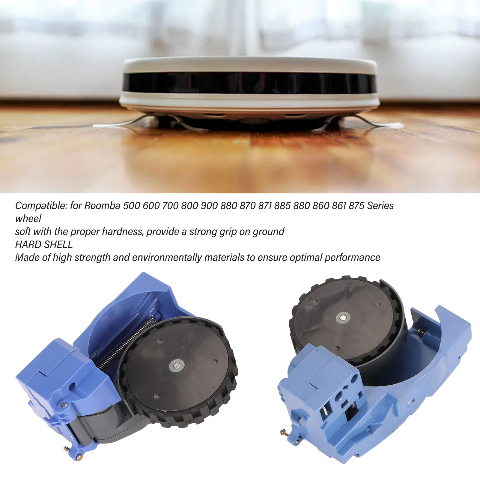 ไดรฟ์ล้อโมดูลเครื่องดูดฝุ่นความเข้ากันได้กว้างซ้ายขวาล้อโมดูลยาง ABS กันลื่น Wearproof ที่มีประสิทธิภาพสําหรับบ้าน