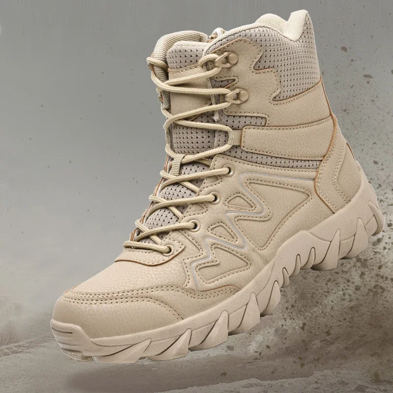 

Мужские тактические ботинки на шнуровке, военные армейские ботинки унисекс, рабочая походная обувь, водонепроницаемая брендовая обувь для скалолазания, мужской размер щиколотки, плюс