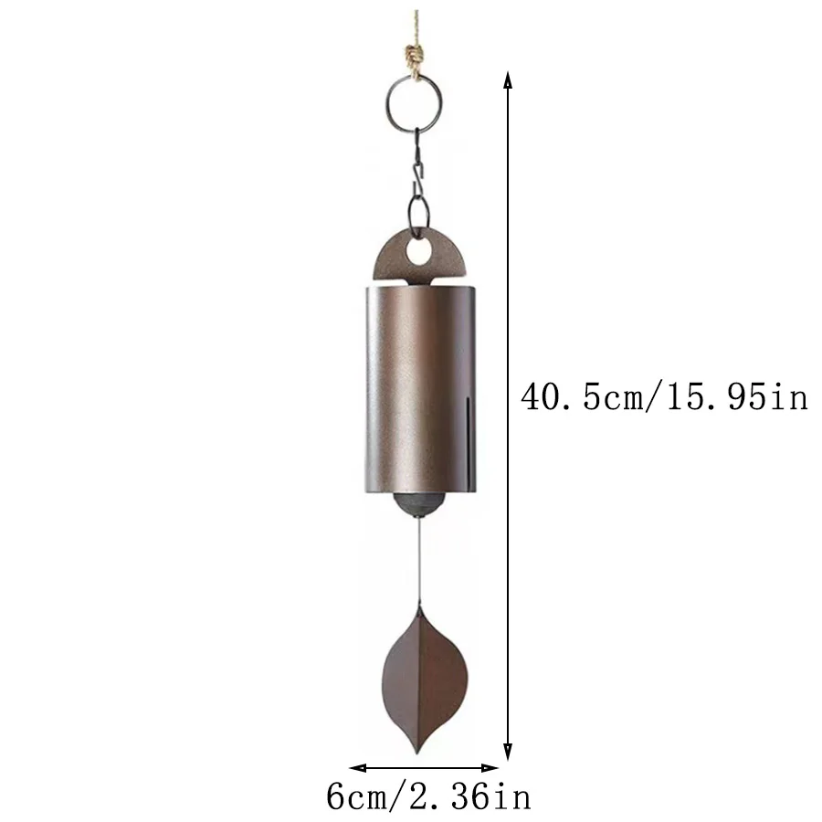 1 piece garden metal wind chime Garden vintage bell Iron pipe Metal wind chime hanging pendant Outdoor decoration