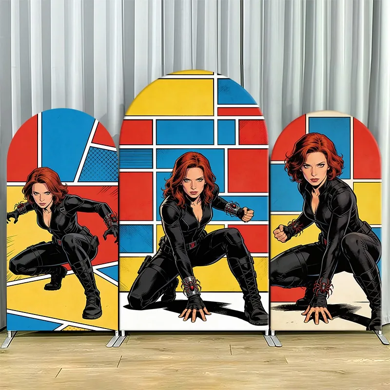 

Arch Backdrop Cover Single Side Black Widow Geometric Party Decoration Photo Booth Background Props Event Supplies Room Decor