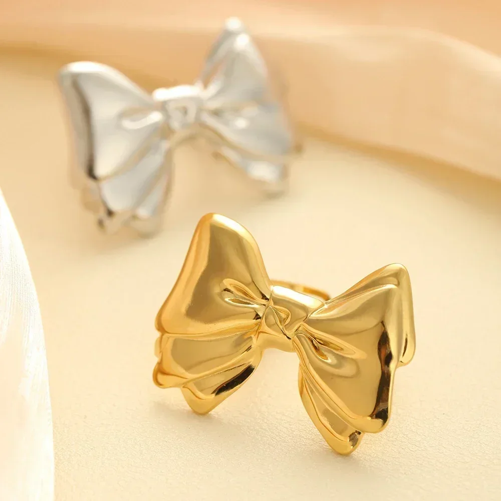 Personalized Ring Stainless Steel Heart Flower Butterfly Adjustable Rings for Women Fashion Single Party Ring Anillos Steampunk