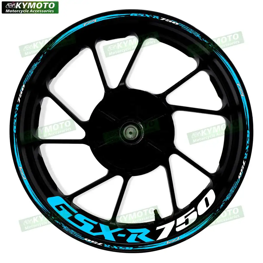 ل GSX-R750 GSXR750 عاكس دراجة نارية الملحقات 17 بوصة العجلات الأمامية والخلفية الشارات هدية عجلة شريط الشارات ملصقات