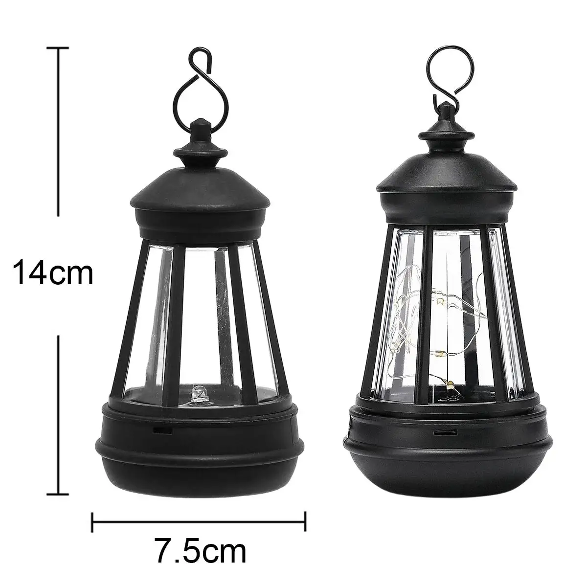Retro Solar Lamp Outdoor Waterproof Lights Solar Powered Portable Fence Warm White Camping Lanterns For Garden Garden Decorative