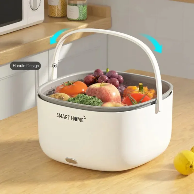 

Electric Vegetable Fruit Washing Machine Ultrasound Wireless Food Grains Purifie Basket Large Capacity Cleaner For Houeshold